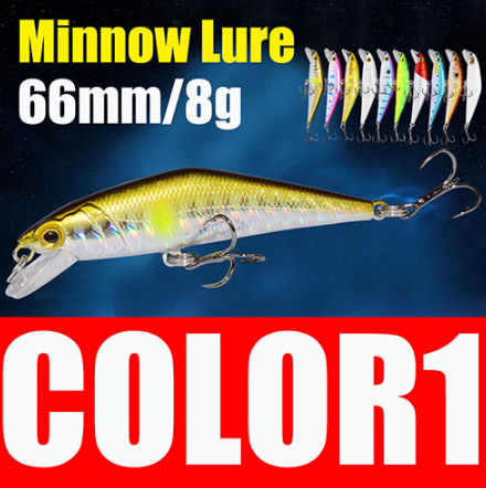 Bass Wobbler Minnow Lure 66mm 8g Hard Fishing Bait
