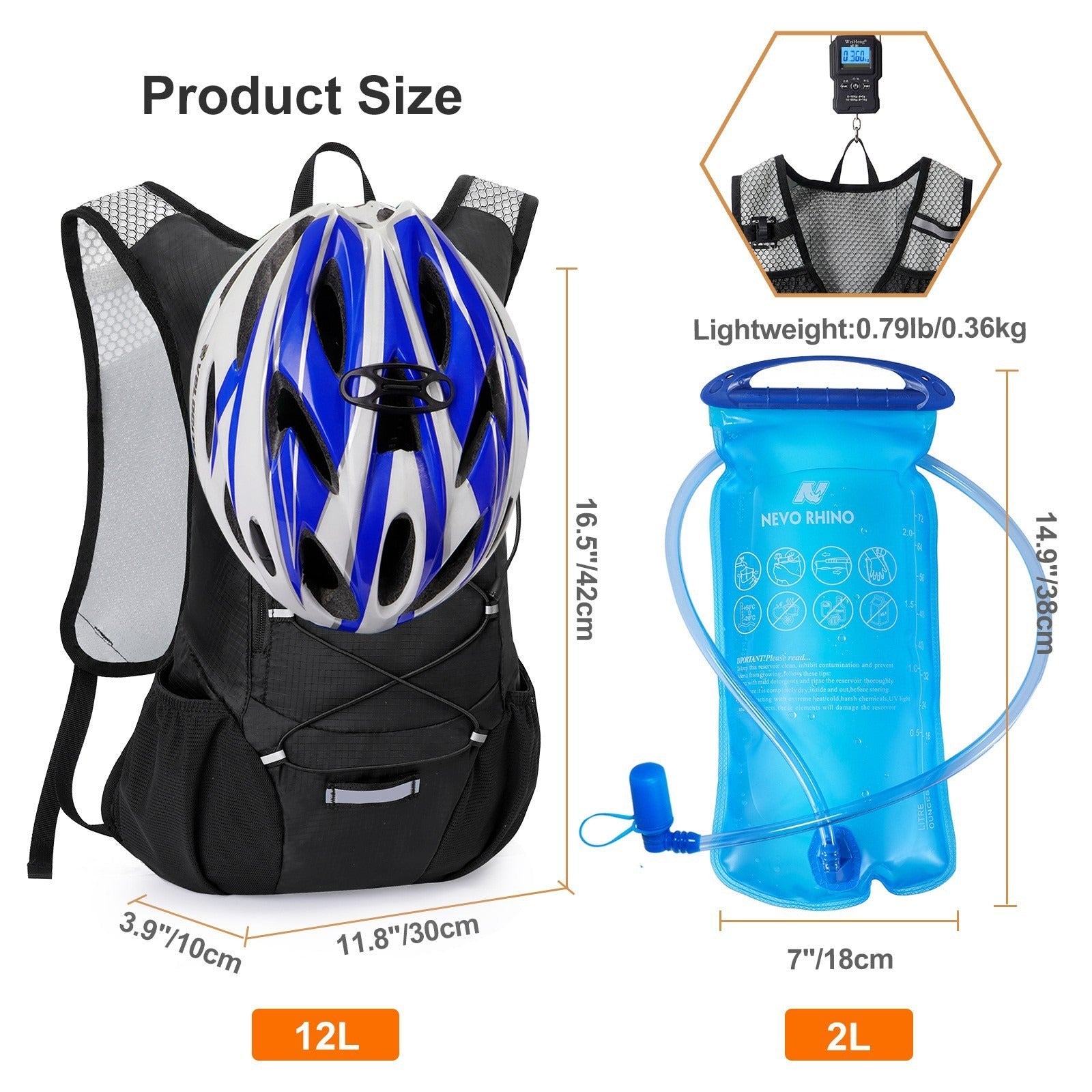 Outdoor Hiking Backpack Water Bag Lightweight Oxford Cycling Pack