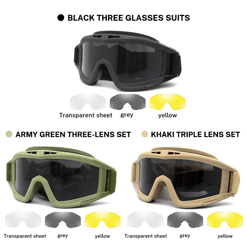 Military Tactical Goggles UV400 Windproof Outdoor Sports Protective Eyewear