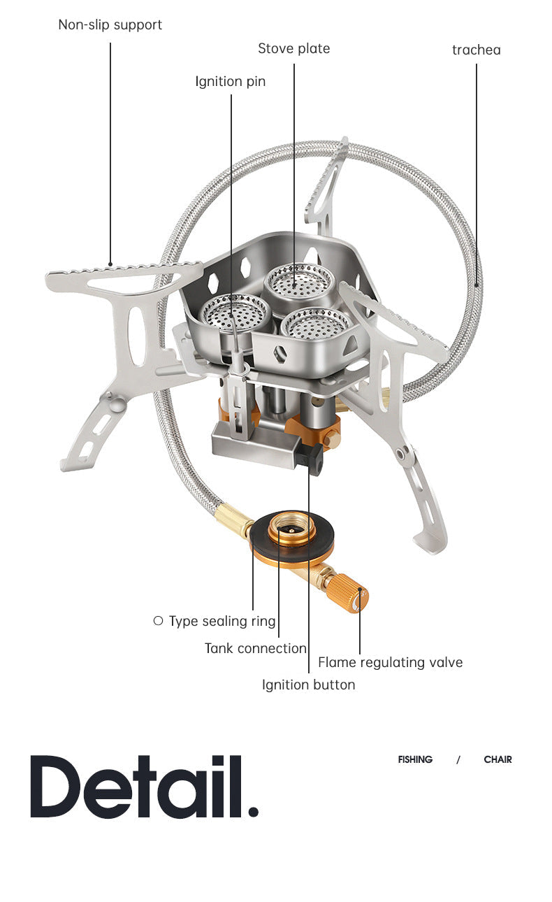 Portable Camping Gas Stove Lightweight Outdoor Hiking Cooking Gear