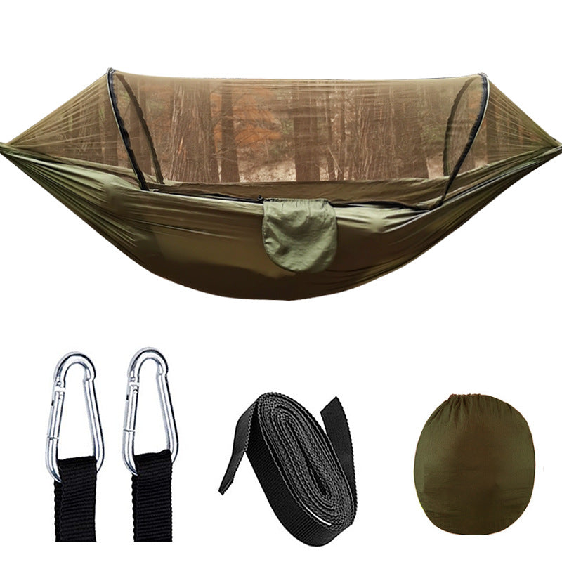 Automatic Mosquito Net Hammock Outdoor Camping Anti Roll Nylon