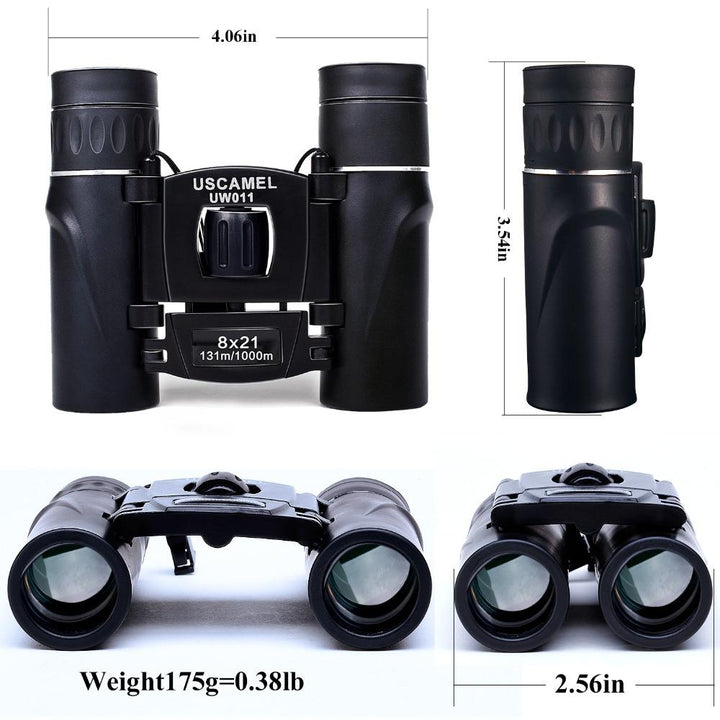 8x21 Compact Binoculars Folding HD Long Range Mini Telescope