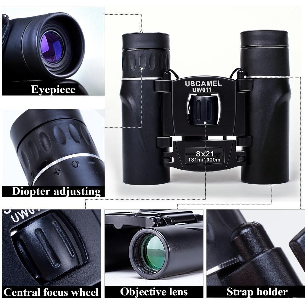 8x21 Compact Binoculars Folding HD Long Range Mini Telescope