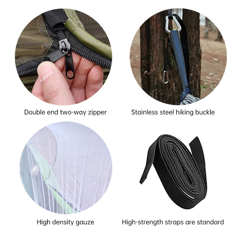 Automatic Mosquito Net Hammock Outdoor Camping Anti Roll Nylon