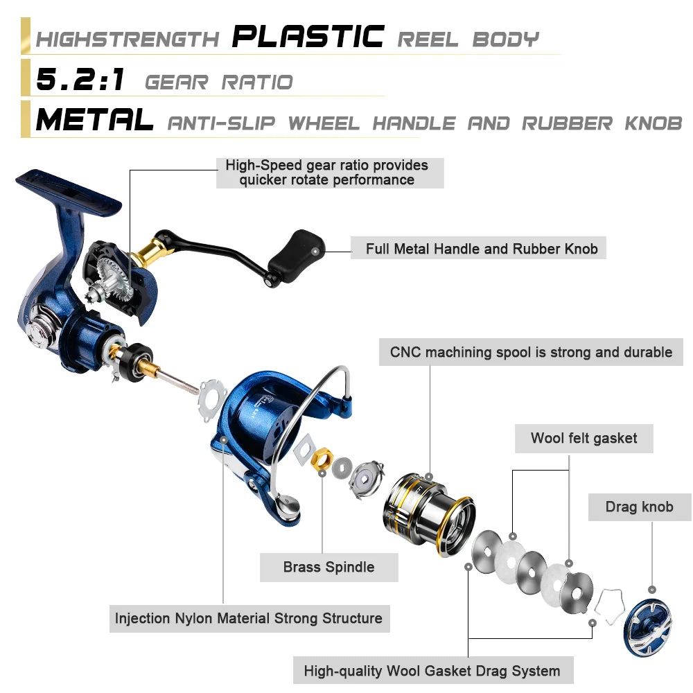 Metal Spinning Reel 5.2 Ratio Sea Boat Fishing Gear