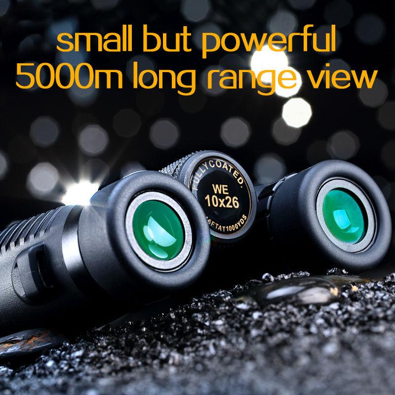 HD 10x26 Binoculars Waterproof Folding Long Range Wide Vision