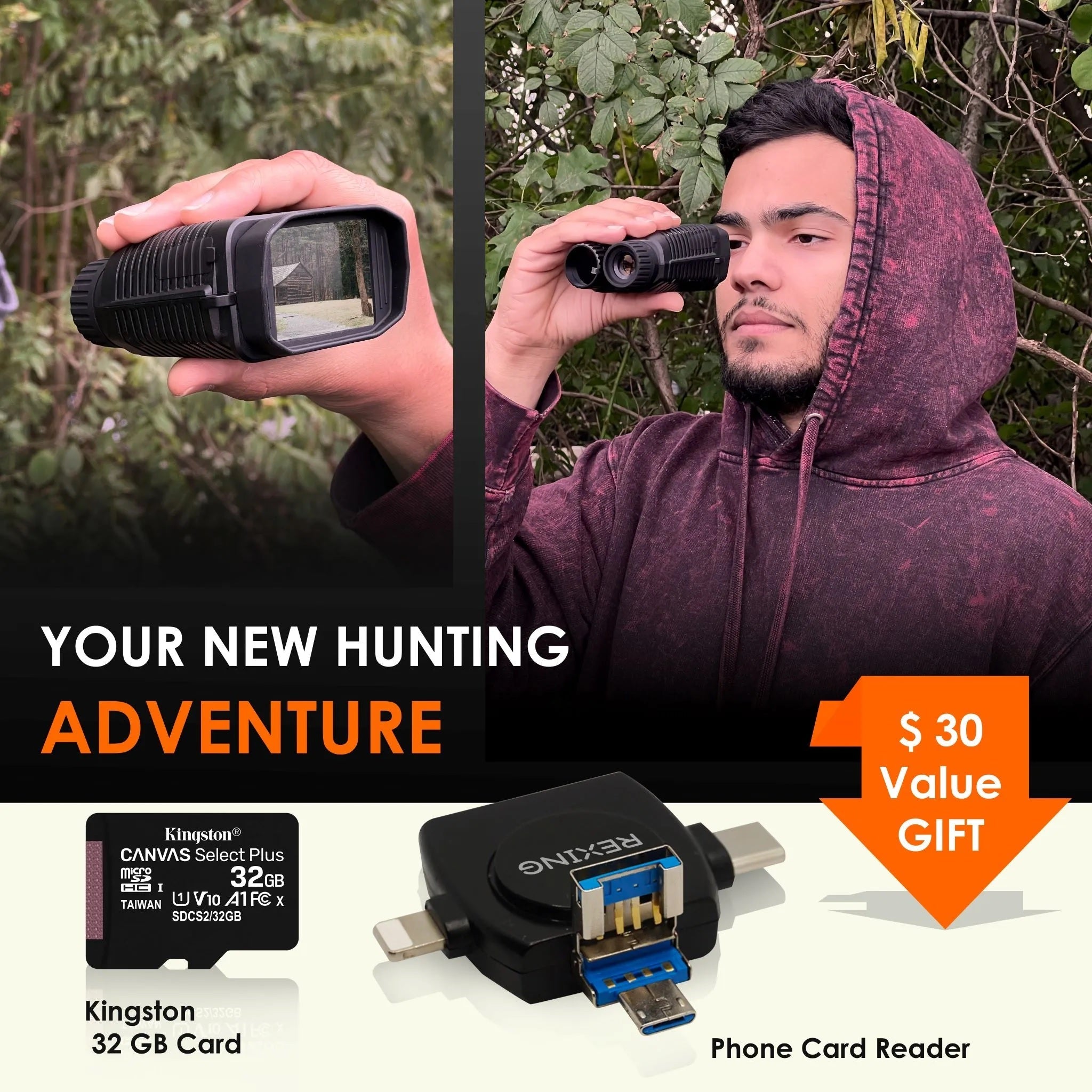 B1 Mini 1080p Night Vision Digital Binoculars Infrared Camera
