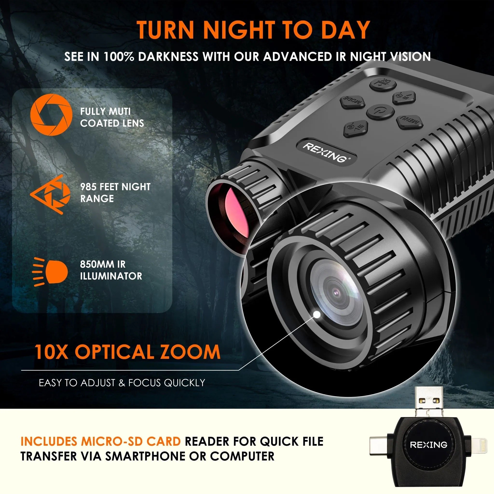 B1 Mini 1080p Night Vision Digital Binoculars Infrared Camera