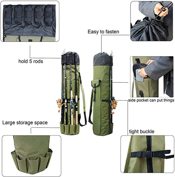 Cylinder Fishing Rod Bag Multifunctional Outdoor Storage Gear Case