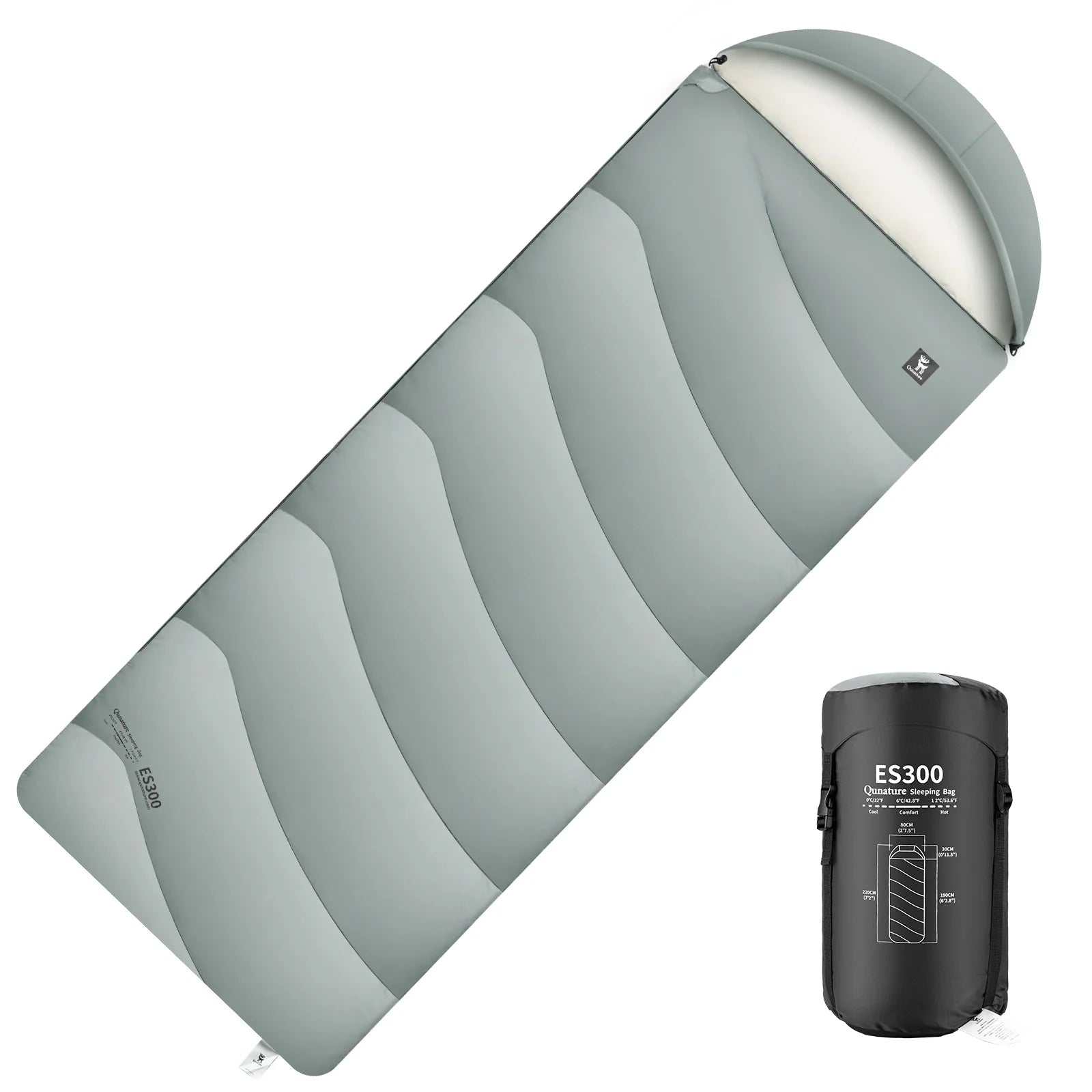 Cotton Envelope Sleeping Bag Portable Camping Backpacking with Sack