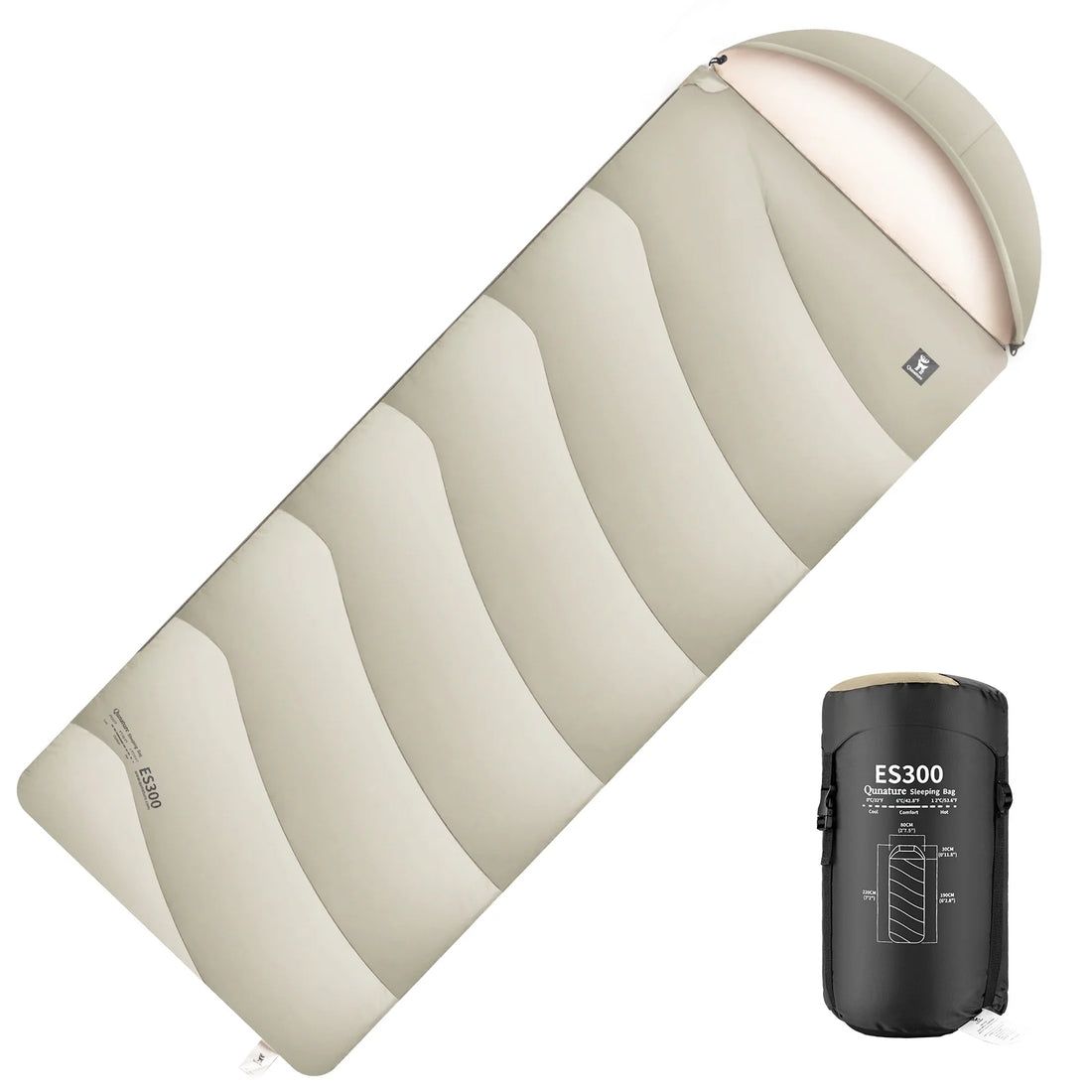 Cotton Envelope Sleeping Bag Portable Camping Backpacking with Sack