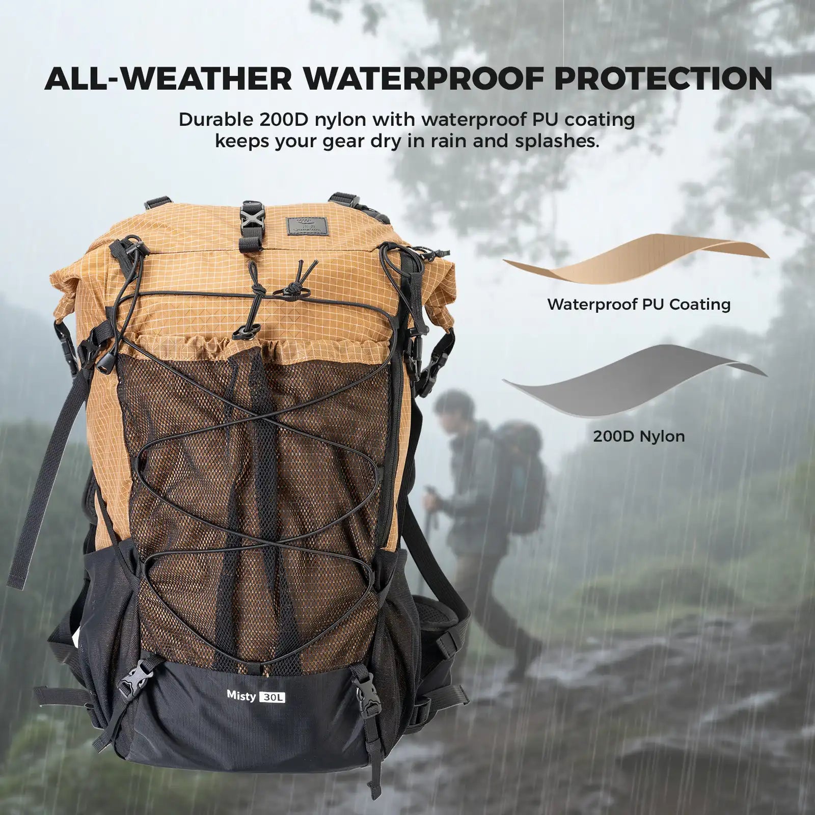 30 35L Hiking Backpack Lightweight Waterproof Outdoor Daypack Travel