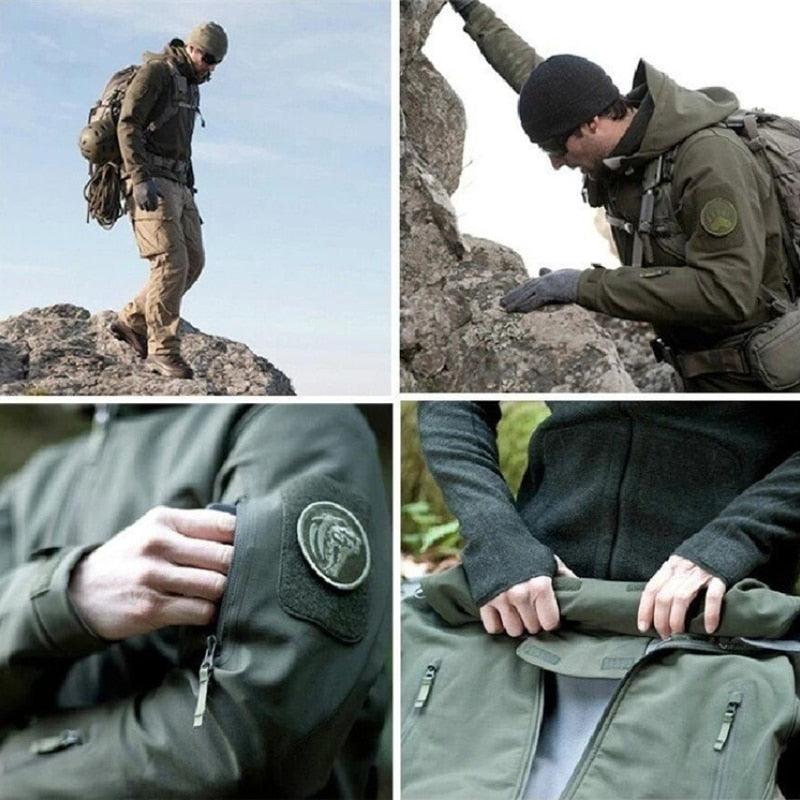 Mens Camouflage Jacket Waterproof Windproof Tactical Hooded Winter Coat
